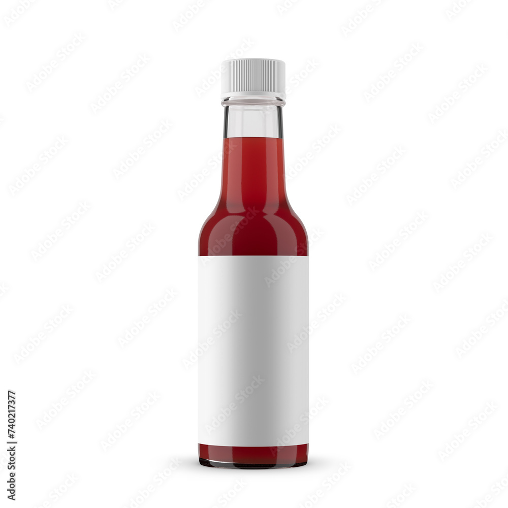 An image of a Red Sauce Bottle isolated on a white background An image of a Red Sauce Bottle isolated on a white background