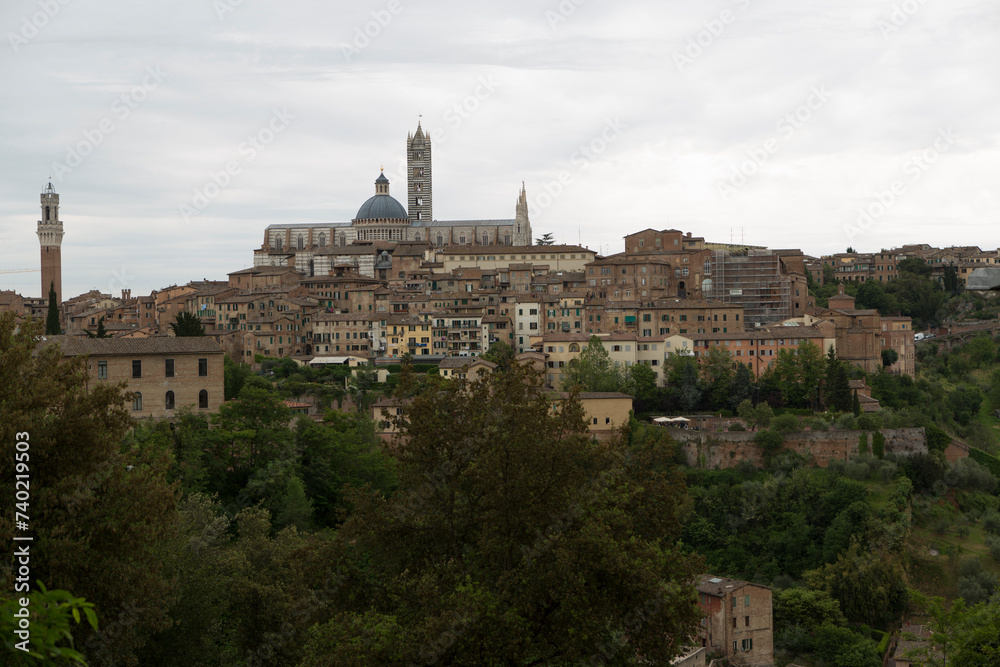 Italy Siena city view on a cloudy day