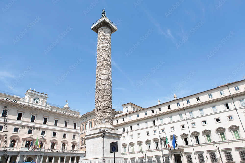 Italy Rome Trajan's column on a sunny day