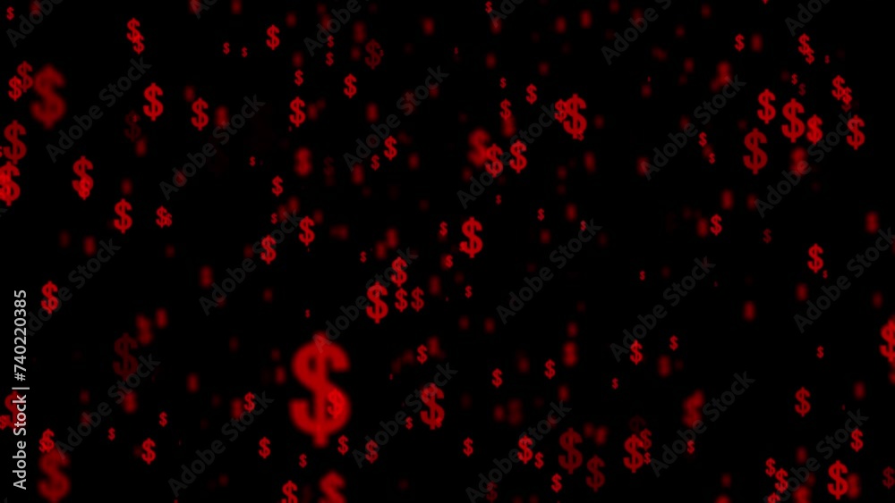 Dollar sign flying Background. Flying Through Glowing red Color Dollar sign. dollar sign background. Dollar sign flying Background. Flying Through Glowing red Color Dollar sign. dollar sign background.