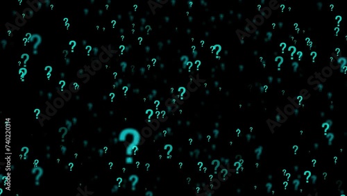 question mark sign flaying background. Question Mark Background. Flying Through Glowing red Color Question Mark.