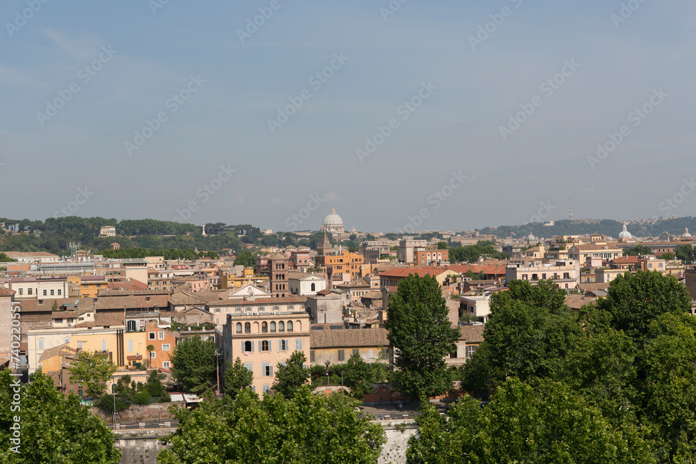 Italy Rome city panorama on a sunny day