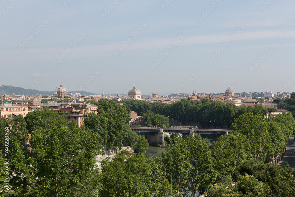 Italy Rome city panorama on a sunny day