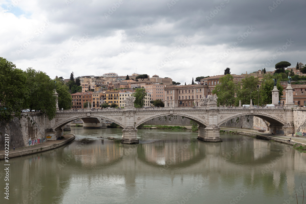 Italy Rome city view on a cloudy autumn day