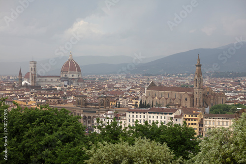 Italy Florence city view on a sunny autumn day