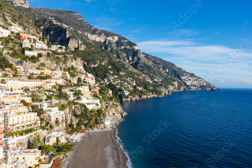 Italy Amalfi view of the city of Positano on a sunny autumn day © Iurii