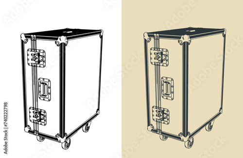 Rolling road case for stage equipment