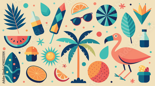 Vibrant Summer Vibes With Flamingo and Tropical Elements