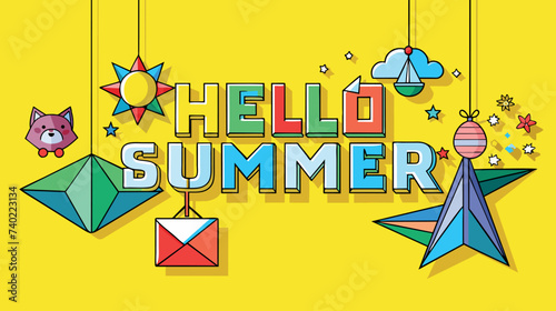 Vibrant Yellow Background With Hello Summer Message