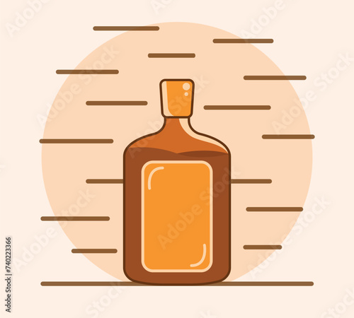 drink bottle vector, illustration of a cute brown drink bottle.