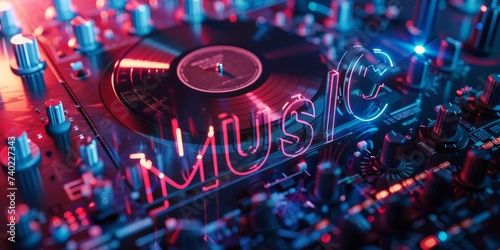 Electronic music festival poster with abstract lines. Design template for flyer, presentation, brochure.