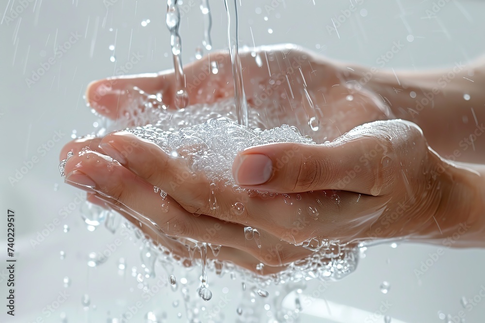 Fototapeta premium hand washing with water