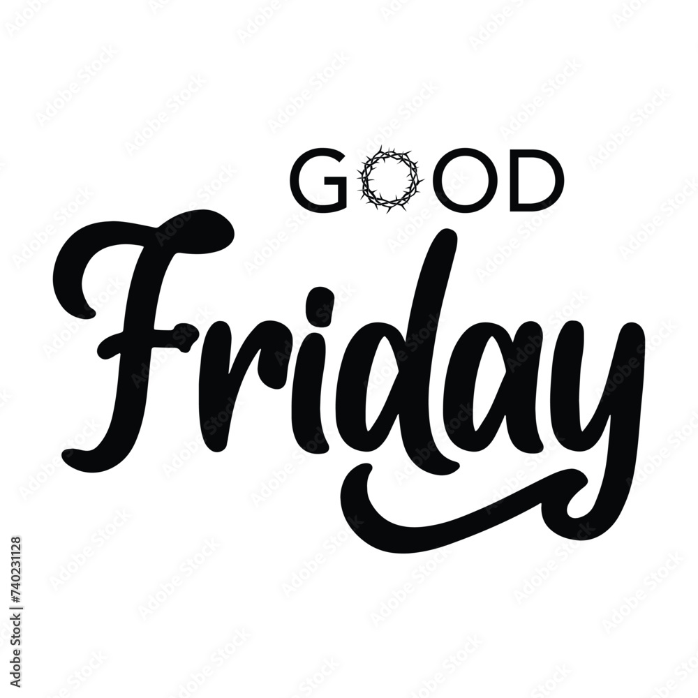 Vector happy good Friday hand lettering design calligraphy vector Stock ...