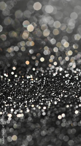 Sparkling black glitter, abstract background