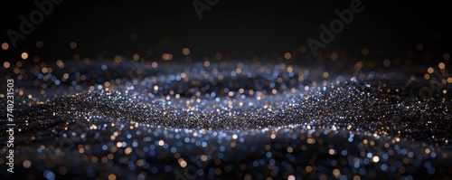 Sparkling black glitter, abstract background