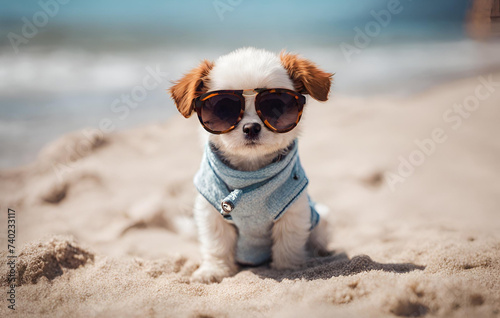 dog on the beach © OurGallery