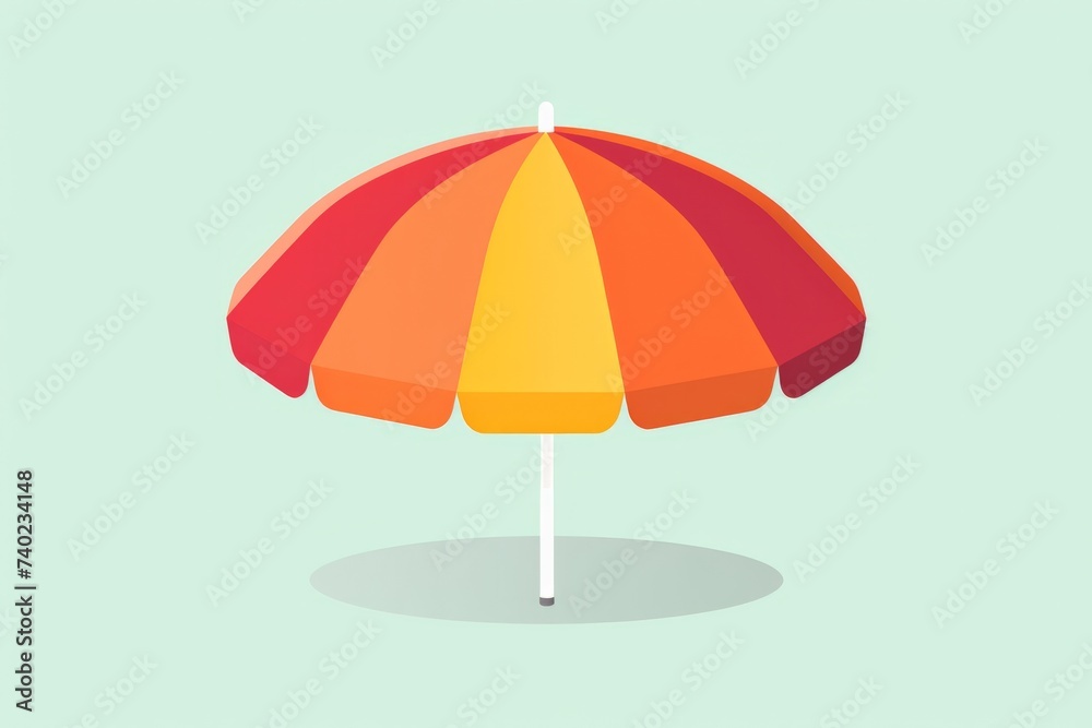 Orange and Yellow Umbrella on Green Background