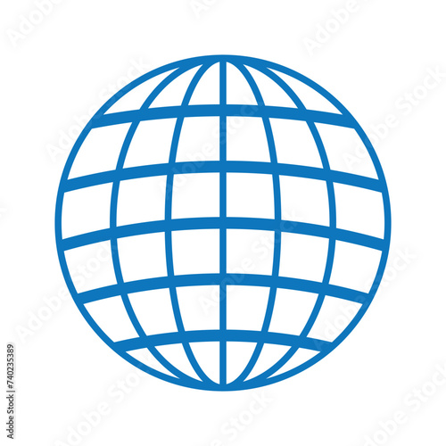 Vector Illustration of Global Icon in Blue