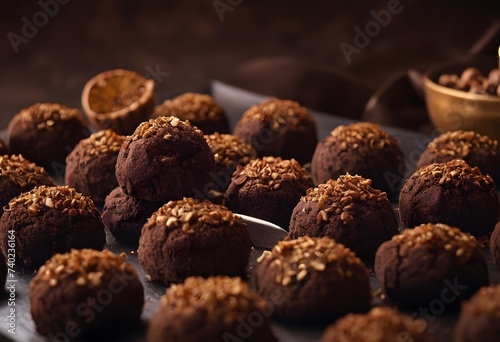 Chocolate pralines sweets round chocolate truffle desserts © cindy2145