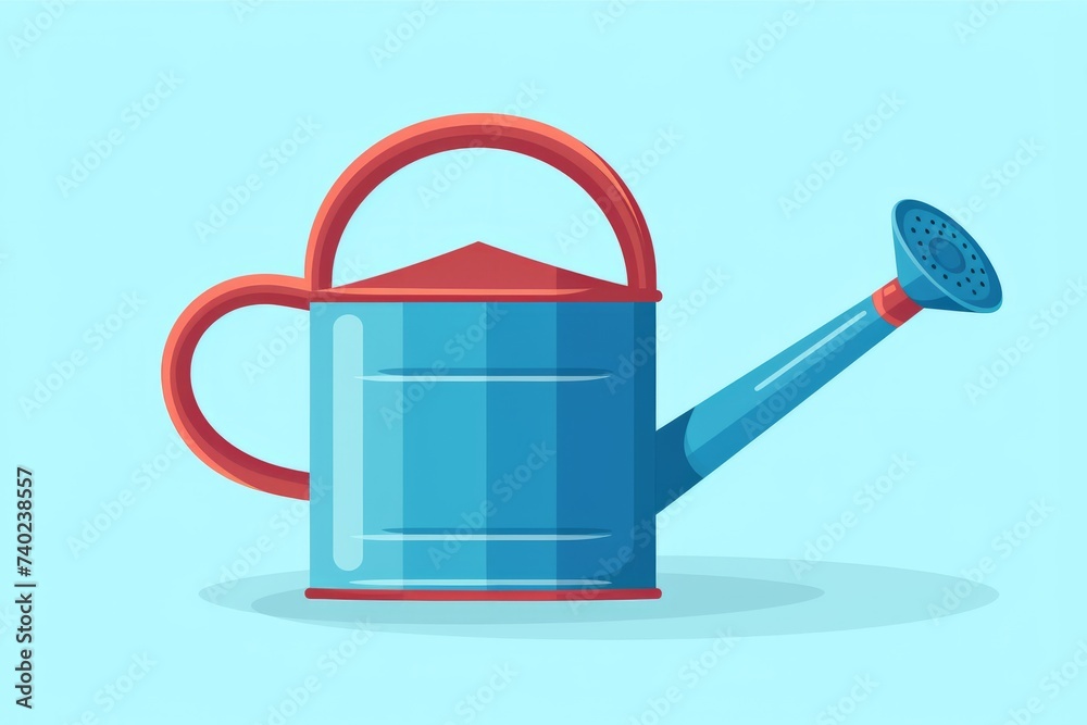 Obraz premium A Blue Watering Can With a Red Handle