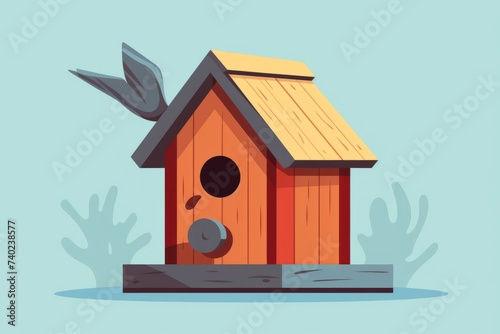 Birdhouse With Bird on Top