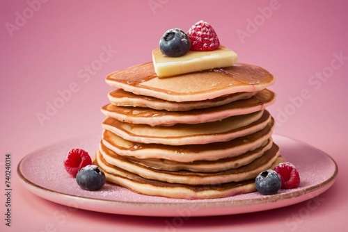 Wallpaper Mural Stack of Pancakes with Berries and Butter Torontodigital.ca
