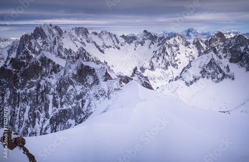 Snowy Mountains in the French Alps