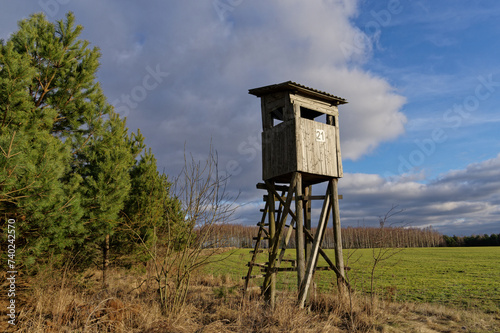 Картината върху платно Hunting ambush near the forest, Europe.