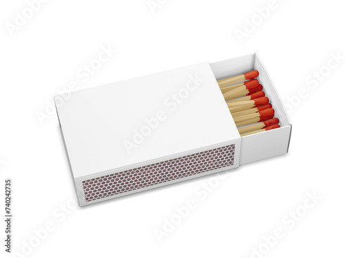 An image of a White Match Box isolated on a white background