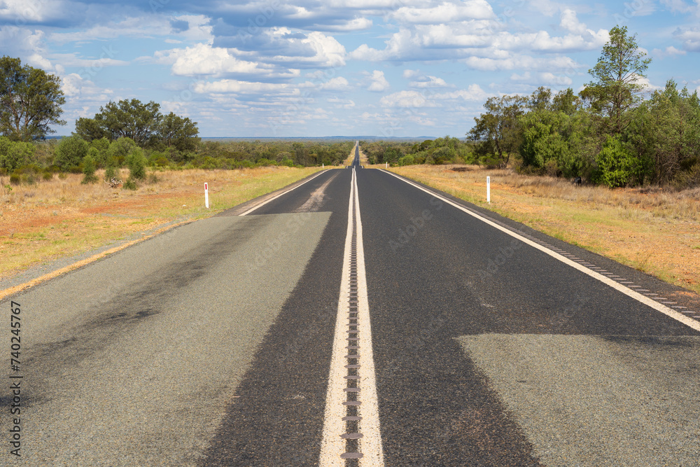 The Barrier Highway, the main highway through the outback of New South Wales, Australia The Barrier Highway, the main highway through the outback of New South Wales, Australia