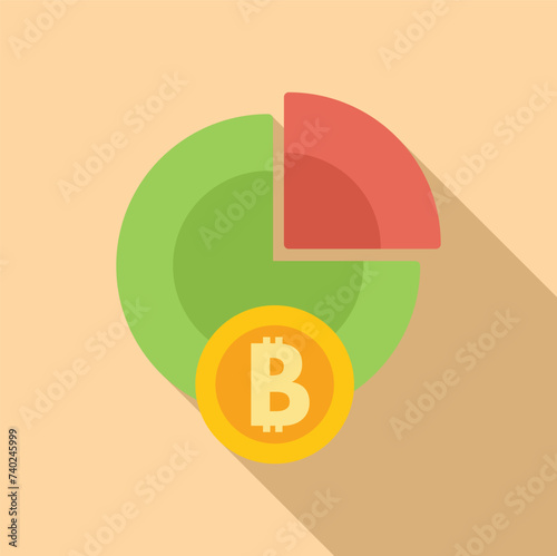 Crypto money icon flat vector. Finance gain mobile. Mobile decline salary