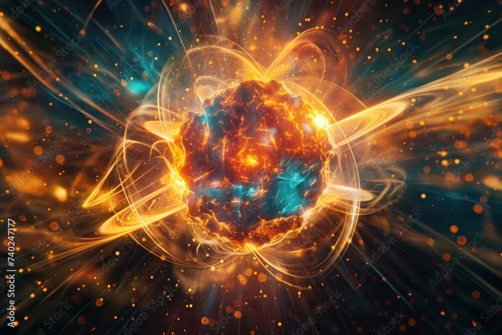 Obraz premium uranium atom decay