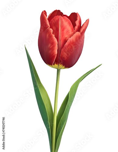 Realistic easter red tulps flower photo