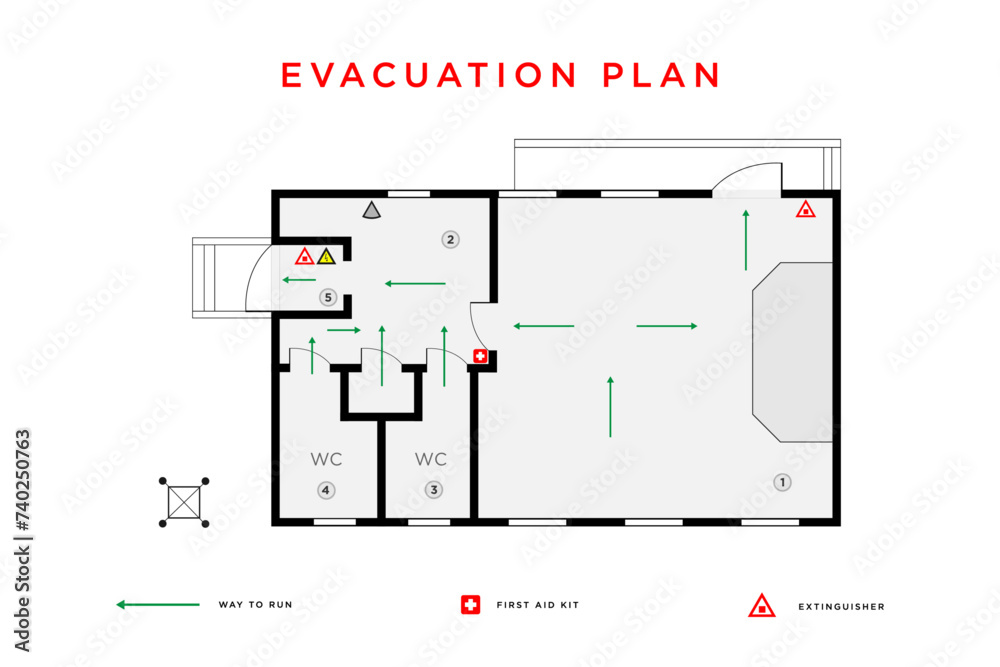 Valokuva evacuation plan. vector
