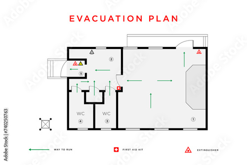 evacuation plan. vector photo