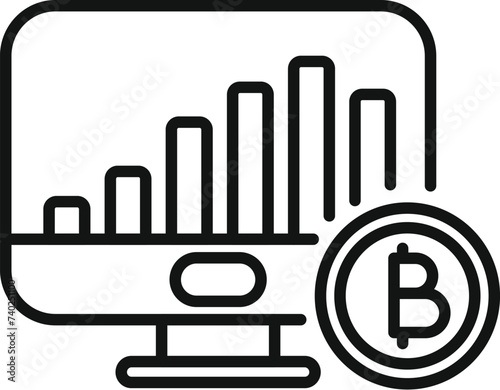 Money cash coin icon outline vector. Diagram gain. Mobile service salary