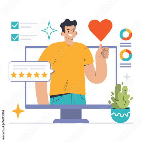 Satisfied user gives thumbs-up beside monitor showcasing performance © inspiring.team