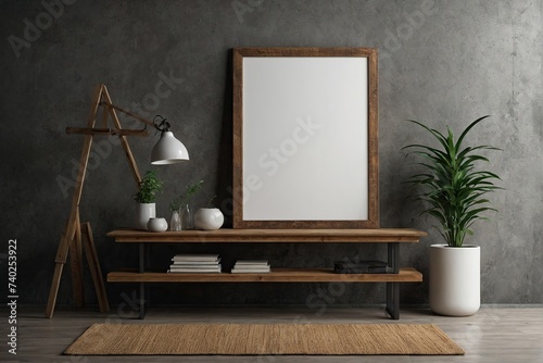 Empty framed canvas for mockups and art