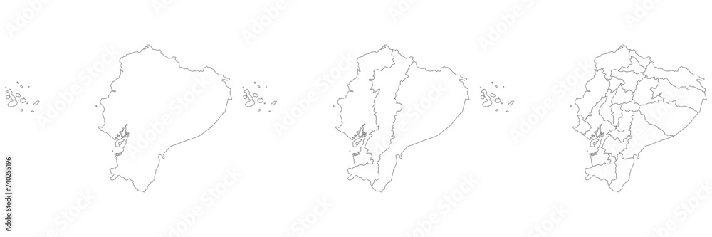 Ecuador map. Map of Ecuador in set