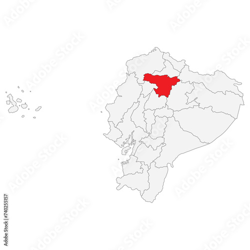 Map of Ecuador with capital city Quito