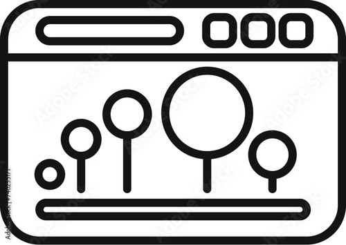 Online bitcoin currency icon outline vector. Device mobile system. Decline salary