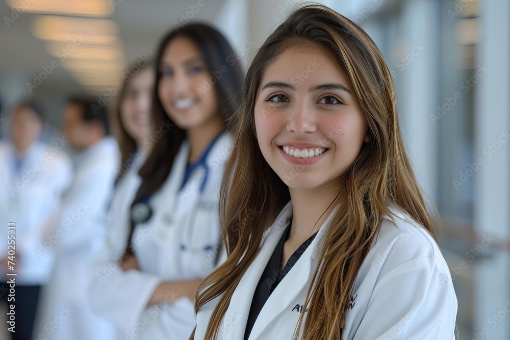 custom made wallpaper toronto digitalPortrait of a young healthcare student with her team in a clinical setting Representing the future of medical professionals
