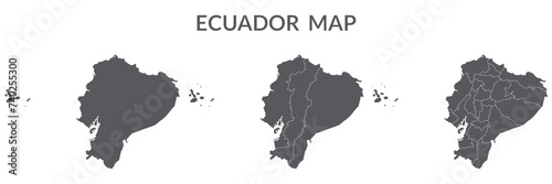 Ecuador map. Map of Ecuador in grey set