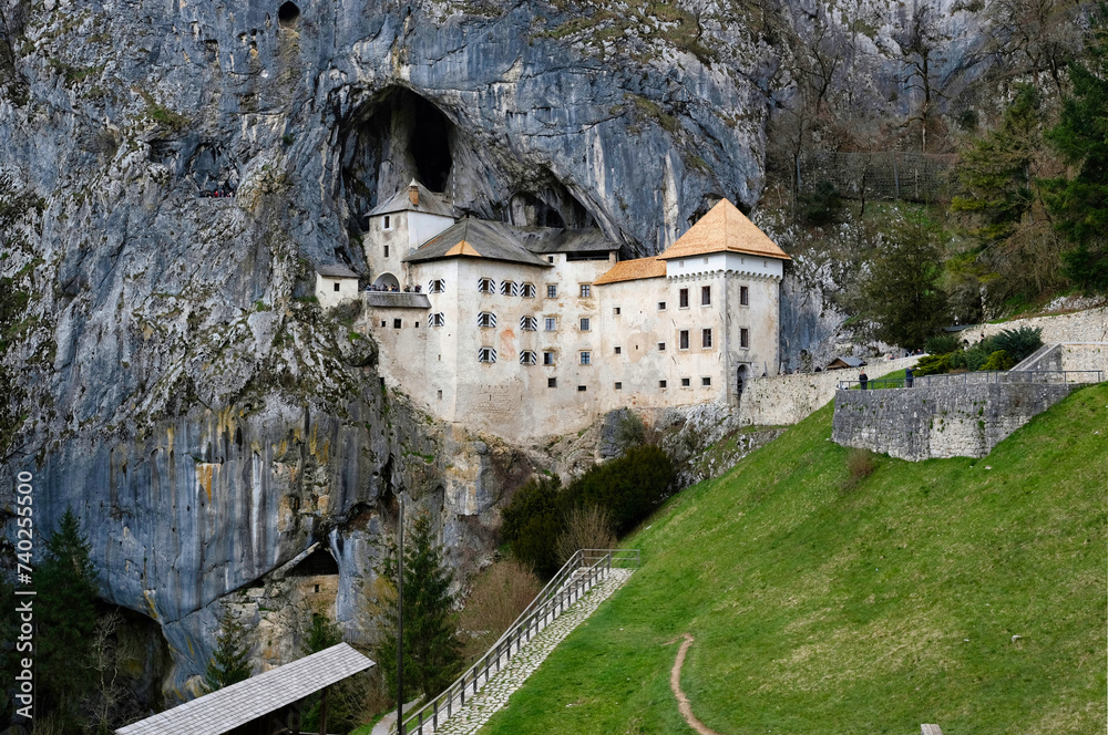 Predjama, Slovenia. The Predjamski Grad or Predjama Castle, a Renaissance fortress near Postojna in the mouth of a cave