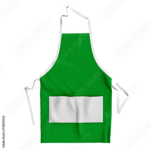 Just place your picture on this Realistic Apron Mockup In Simply Green Color, and your products will be ready to be advertised. photo