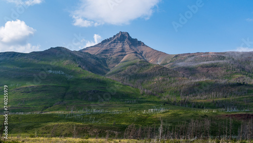 Lanscape view of valley in Waterton Lakes National Park  Alberta  Canada