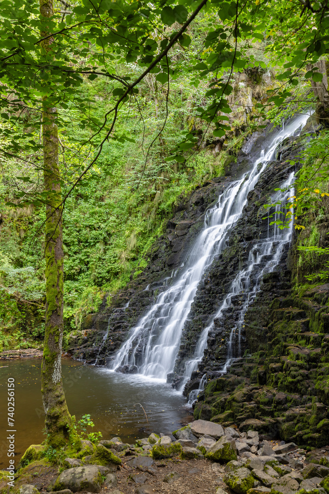 Waterfall Cascade de la Roche near Cheylade, French highlands, France Waterfall Cascade de la Roche near Cheylade, French highlands, France