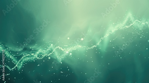 Tender green light ethereal glowing growth graph neutral background