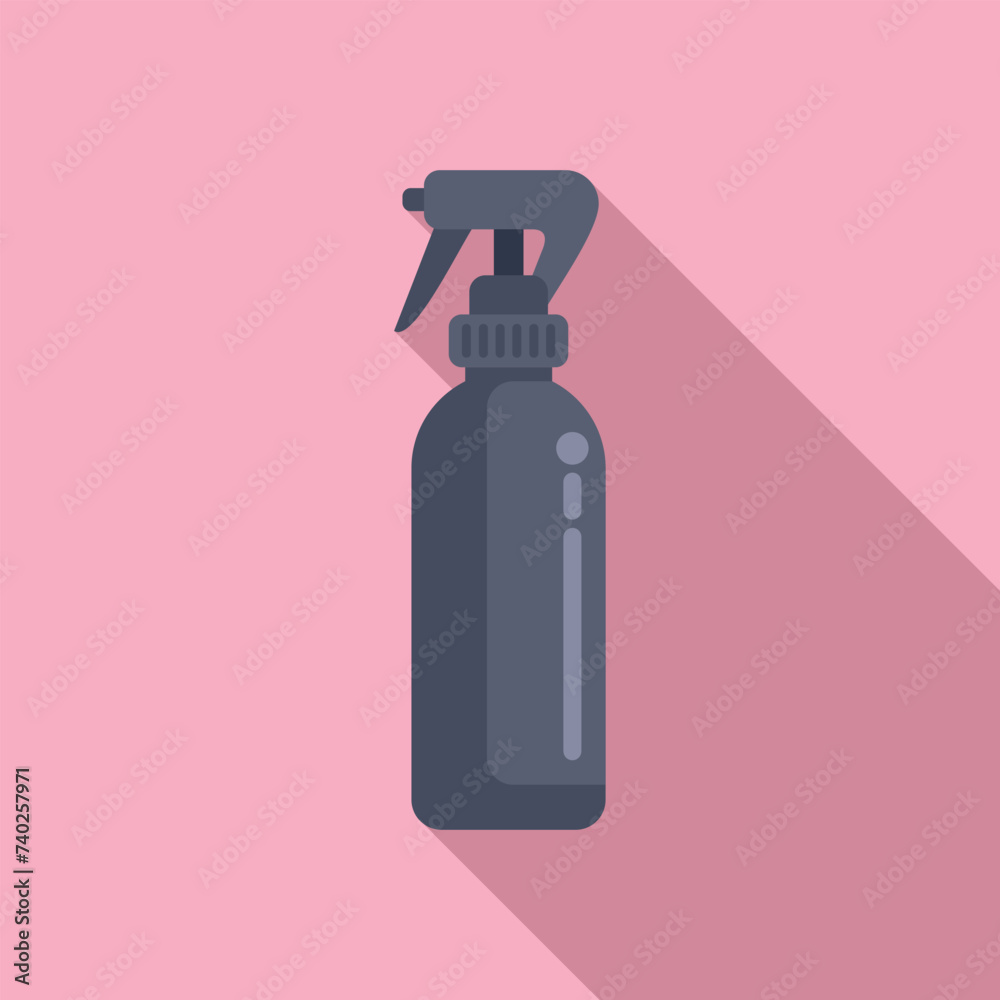 Bottle sprayer icon flat vector. Salon braid style. Spray fashion spiral Bottle sprayer icon flat vector. Salon braid style. Spray fashion spiral