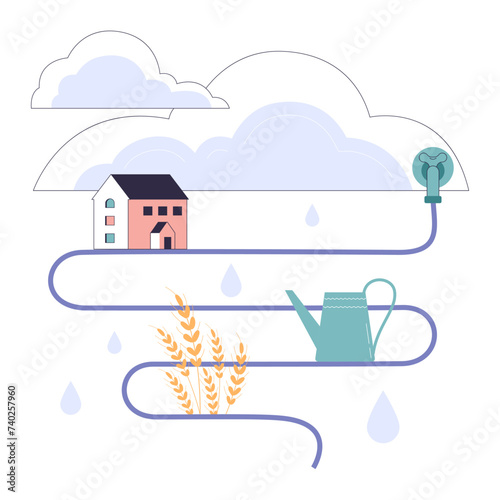 Rainwater harvesting. Sustainable practice of urban water preservation